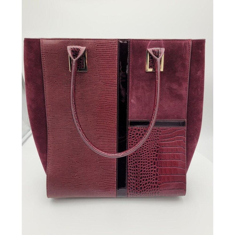 WHBM Purse Maroon Handbag‎ Burgundy Leather